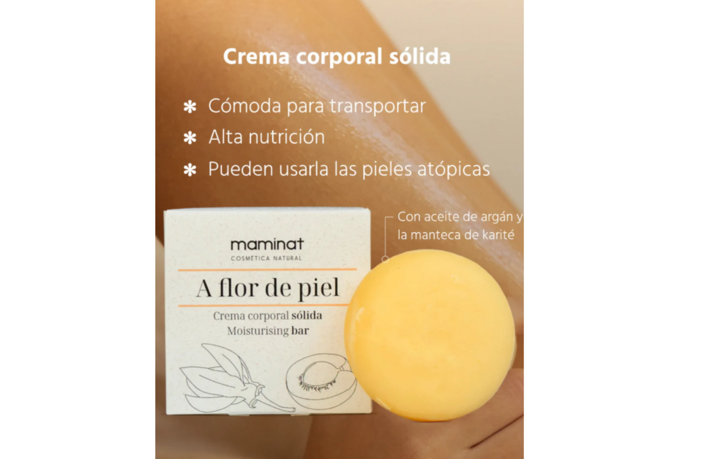 Crema corporal sólida - A flor de piel. Maminat