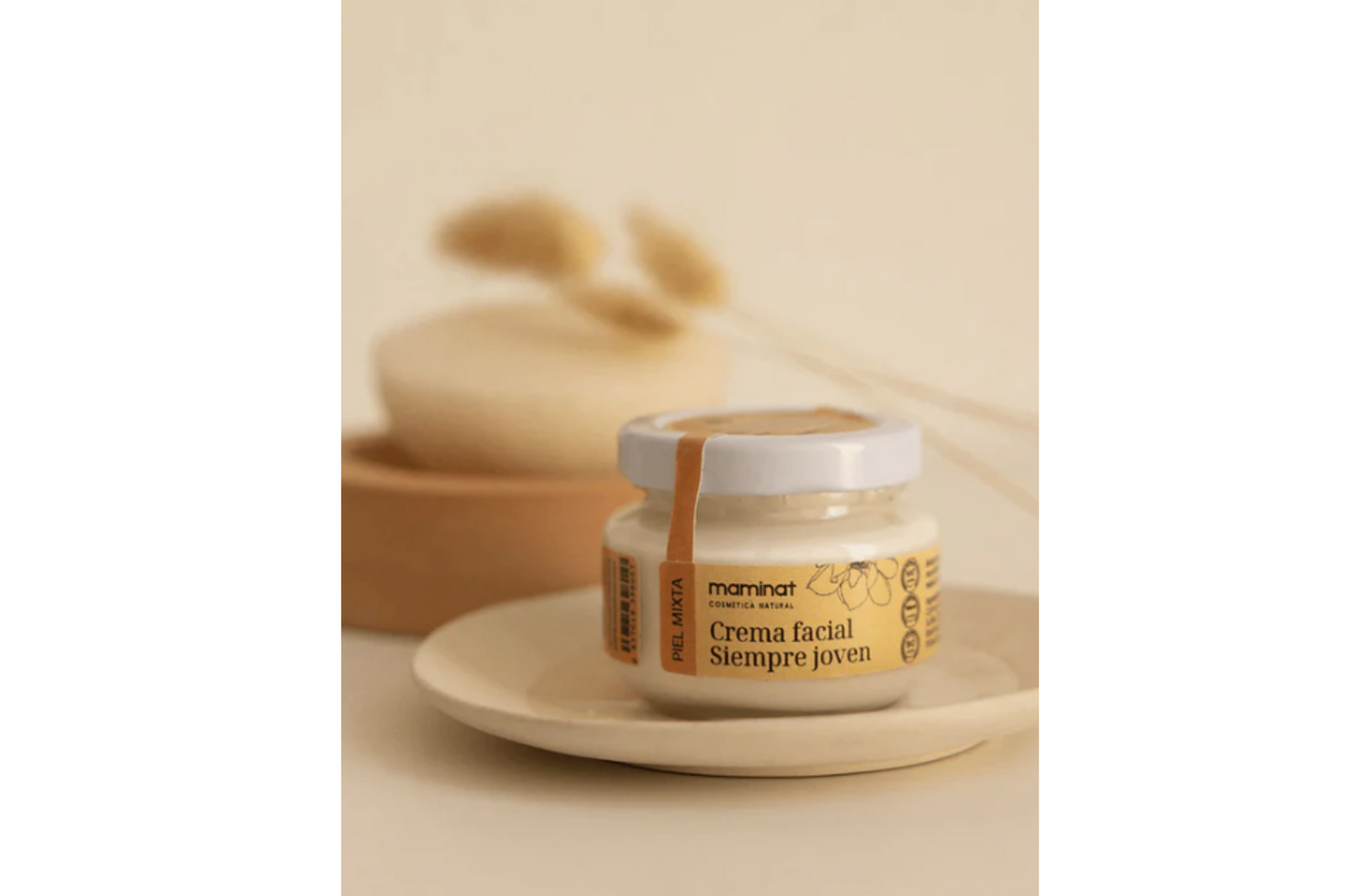 Crema Facial Hidratante -Siempre joven- Antiarrugas. Piel Mixta. Maminat