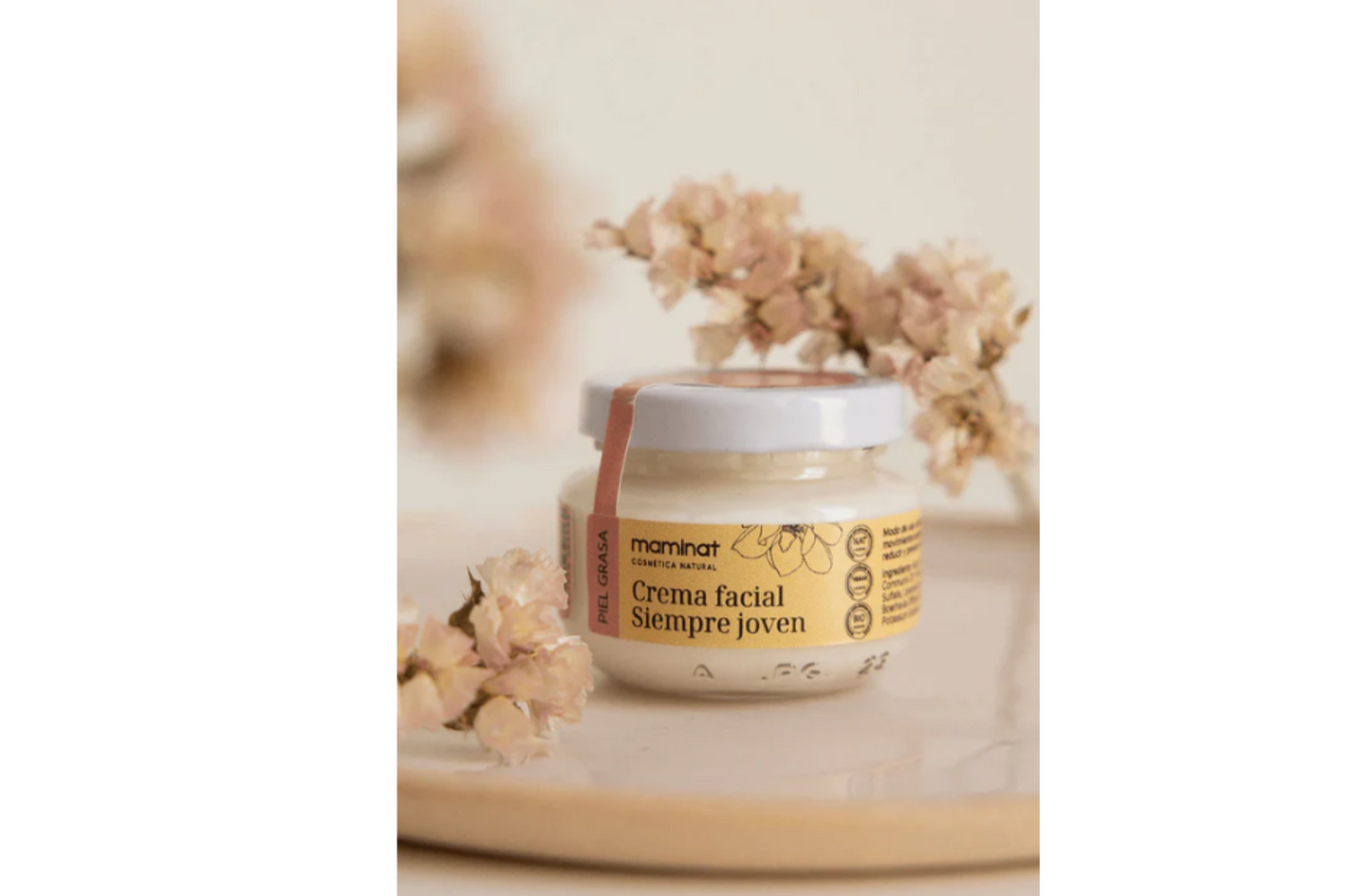 Crema Facial Hidratante -Siempre joven- Antiarrugas. Piel grasa. Maminat