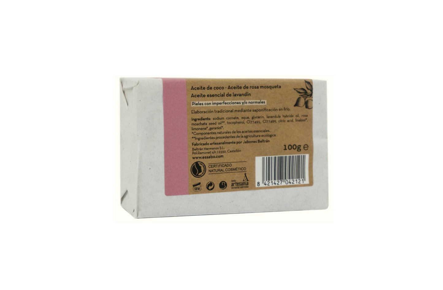 Jabón Natural Rosa Mosqueta - Essabó - Pieles con imperfecciones