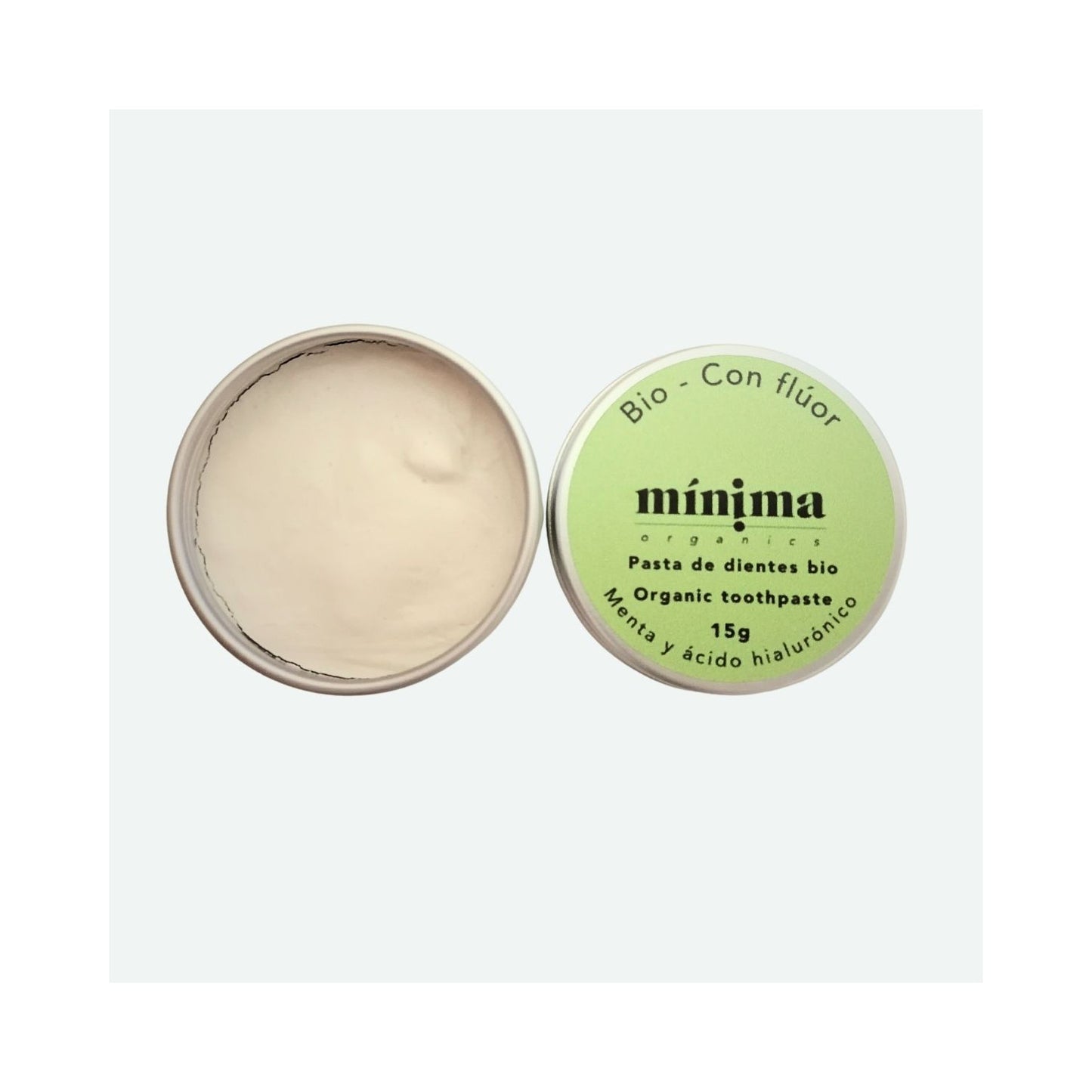 Dentífrico con flúor en crema - Menta y ácido hialurónico - Mínima organics