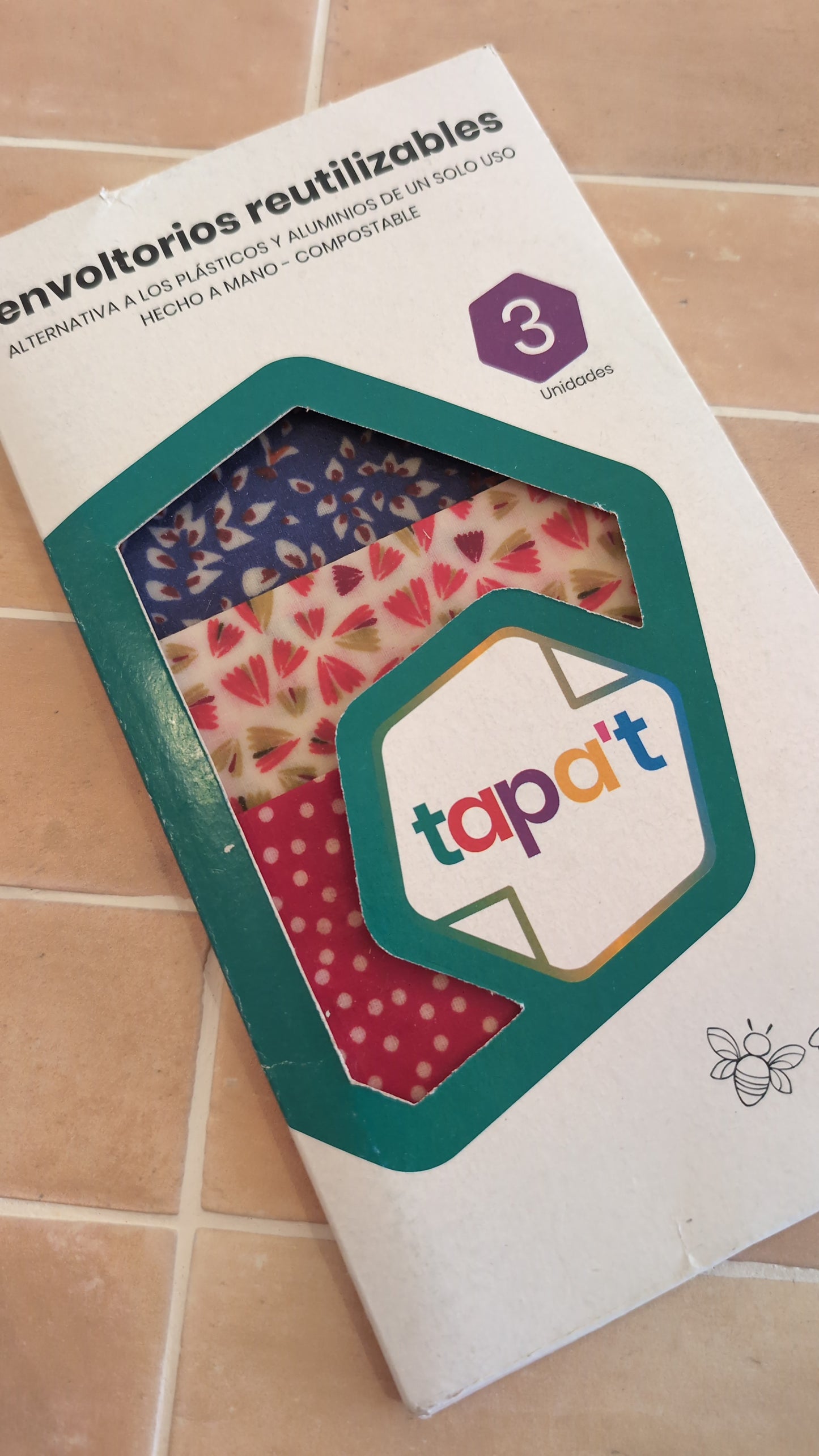 Envoltorio de cera de abeja - Jardín - Tapa't - Pack 3 tamaños