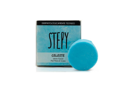 Jabón facial para pieles mixtas o grasas - CELESTE- STEPY