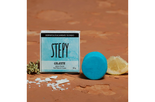 Jabón facial para pieles mixtas o grasas - CELESTE- STEPY