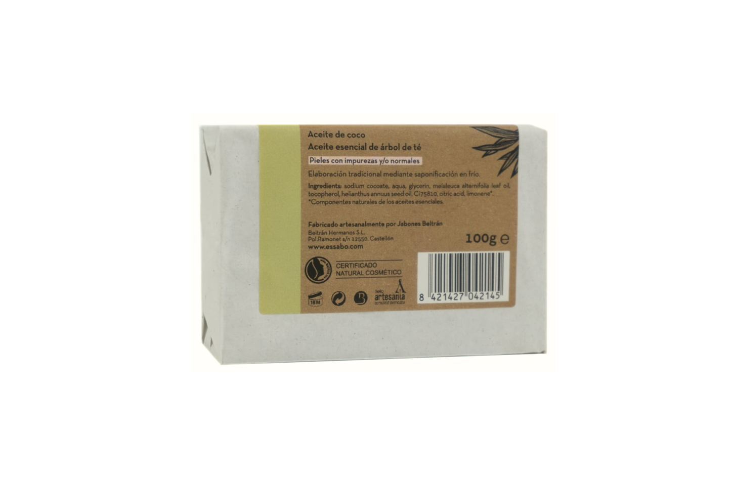 Jabón Natural Árbol de Té - Essabó  - Pieles con impurezas
