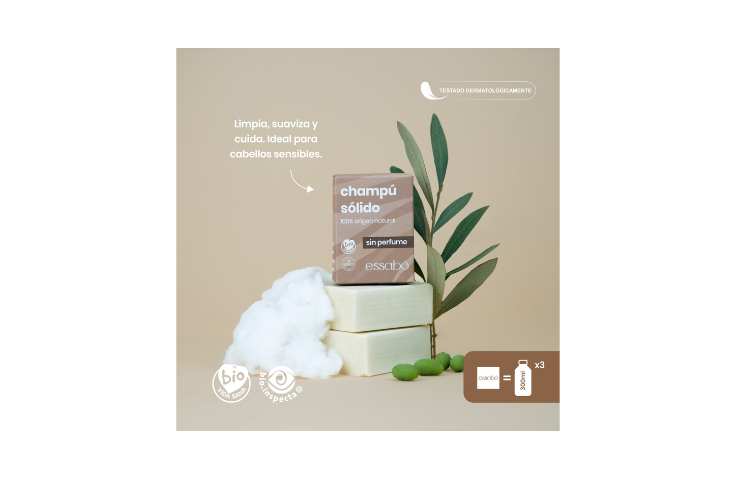 Champú sólido Sin Perfume - Essabó
