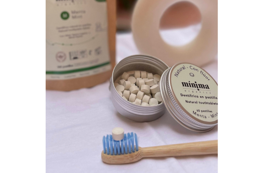 Dentífrico con flúor en pastilla - menta- Mínima Organics