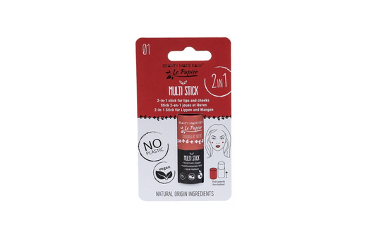 Multi Stick ROJO para labios y mejillas 2 en 1 . 6gr - Made Beauty Easy Le papier