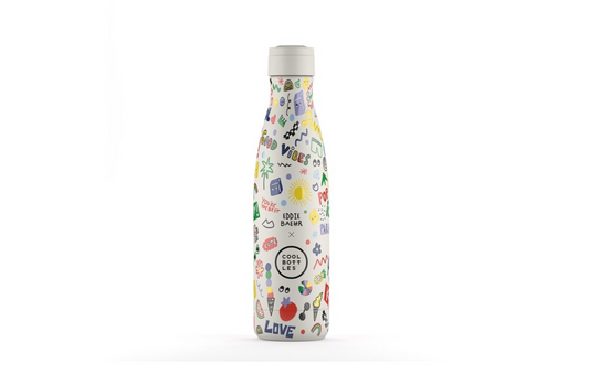 Botella de Acero inoxidable 500ml -GOOD VIBES- EDDIE BAEHR- Coolbottles