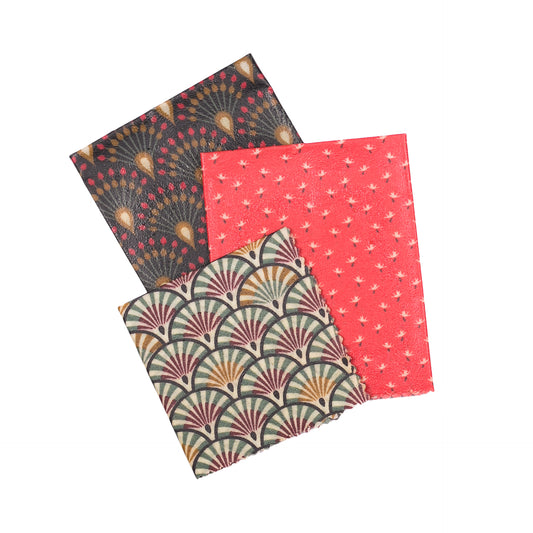 Envoltorio de cera de abeja - Pavo Real - Tapa't - Pack 3 tamaños