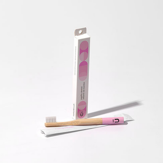 Cepillo Dental de Bambu para Niños - Rosa. Naturbrush