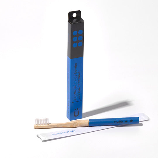 Cepillo Dental de Bambú Headless Cabezales Intercambiables - Azul. Naturbrush